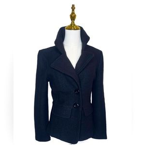 Carole Little Black Double Breasted Blazer Wool Blend Size S